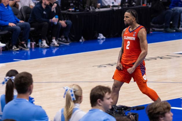 ACC Mens Basketball Championship: Clemson Vs UNC Mar 12 March 13, 2026: Clemson Tigers guard Dillon Hunter (2) celebrates after defeating North Carolina Tar Heels in the 2026 ACC Men s Basketball Championship at Spectrum Center in Charlotte, NC. (Scott Kinser CSM) (Credit Image: Â Scott Kinser Cal Media) Charlotte Nc United States EDITORIAL USE ONLY Copyright: xx ZUMA-20260312_zma_c04_272.jpg ScottxKinserx csmphotothree479880