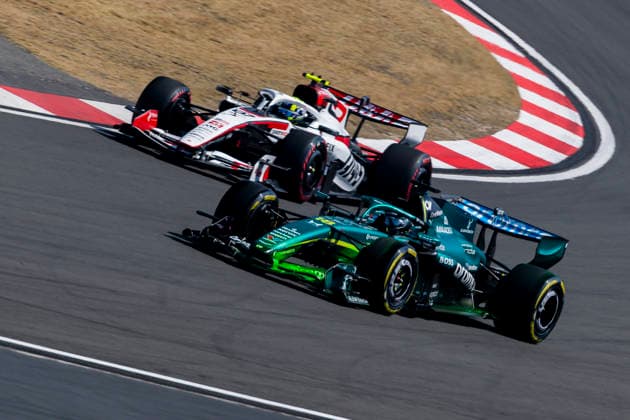 SHANGHAI, CHINA MARCH 13 Lance Stroll of Canada driving the 18 Aston Martin F1 Team AMR26 Honda leads Oliver Bearman of Great Britain driving the 87 Haas F1 VF 26 Ferrari during practice ahead of the F1 Grand Prix of China at Shanghai International Circuit on March 13, 2026 in Shanghai, China Photo by Yu Chun Christopher Wong Eurasia Sport Images Shanghai China Copyright: x2026xEurasiaxSportxImagesx jp-en-EuSpIm-cw6_F1SHA_20260313_3928