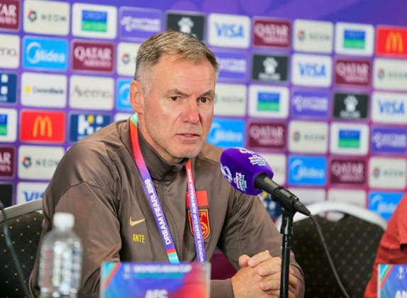 (260313) -- PERTH, March 13, 2026 -- Ante Milicic, head coach of the Chinese national women s football team, speaks during Team China s press conference, PK, Pressekonferenz of Women s Asian Cup at Perth Rectangular Stadium in Perth, Australia, March 13, 2026. (Photo by Xinhua) (SP)AUSTRALIA-PERTH-FOOTBALL-WOMEN S ASIAN CUP-CHINA-PRESS CONFERENCE ZhouxDan 