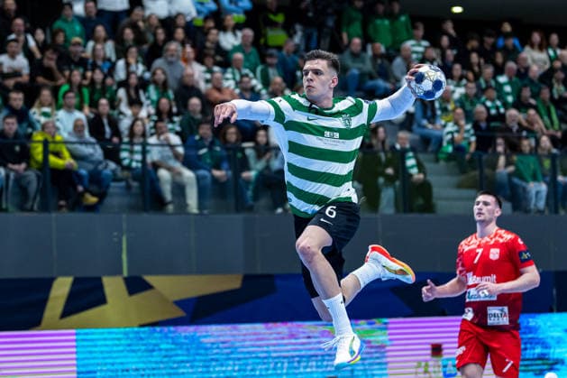 March 12, 2026, Pavilhão Multiusos de Odivelas, Lisbon, Portugal, EHF Champions League 2025 26 Sporting CP vs CS Dinamo Bucuresti Francisco Costa of Sporting CP Copyright: HMBxMedia CarlosxSilva