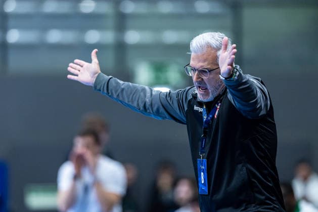 March 12, 2026, Pavilhão Multiusos de Odivelas, Lisbon, Portugal, EHF Champions League 2025 26 Sporting CP vs CS Dinamo Bucuresti Head Coach Paulo Pereira of CS Dinamo Bucuresti Copyright: HMBxMedia CarlosxSilva