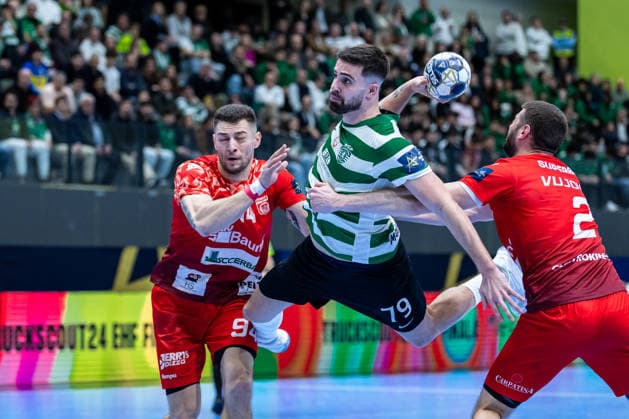 March 12, 2026, Pavilhão Multiusos de Odivelas, Lisbon, Portugal, EHF Champions League 2025 26 Sporting CP vs CS Dinamo Bucuresti Martim Costa of Sporting CP Copyright: HMBxMedia CarlosxSilva