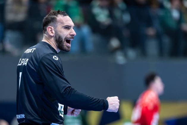 March 12, 2026, Pavilhão Multiusos de Odivelas, Lisbon, Portugal, EHF Champions League 2025 26 Sporting CP vs CS Dinamo Bucuresti Vladimir Cupara of CS Dinamo Bucuresti Copyright: HMBxMedia CarlosxSilva