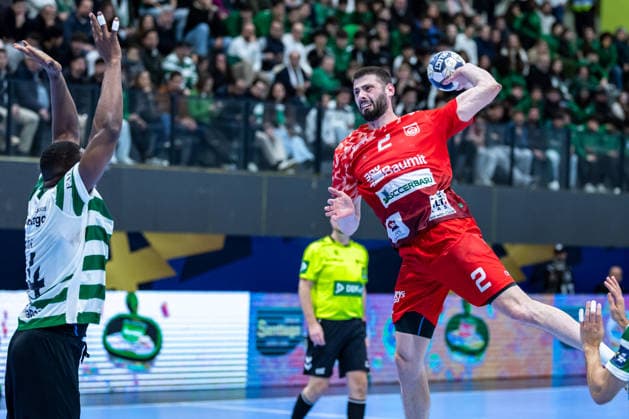 March 12, 2026, Pavilhão Multiusos de Odivelas, Lisbon, Portugal, EHF Champions League 2025 26 Sporting CP vs CS Dinamo Bucuresti Branko Vujovic of CS Dinamo Bucuresti Copyright: HMBxMedia CarlosxSilva