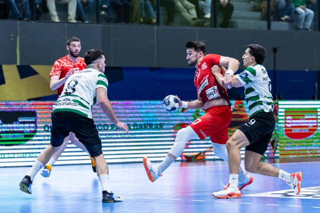 March 12, 2026, Pavilhão Multiusos de Odivelas, Lisbon, Portugal, EHF Champions League 2025 26 Sporting CP vs CS Dinamo Bucuresti Miguel Martins of CS Dinamo Bucuresti Copyright: HMBxMedia CarlosxSilva