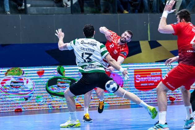 March 12, 2026, Pavilhão Multiusos de Odivelas, Lisbon, Portugal, EHF Champions League 2025 26 Sporting CP vs CS Dinamo Bucuresti Branko Vujovic of CS Dinamo Bucuresti Copyright: HMBxMedia CarlosxSilva