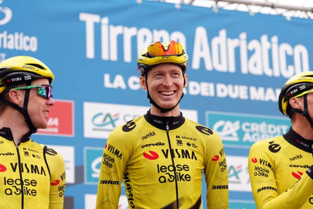 Jorgenson Matteo Of Team Visma Lease A Bike during the 184-kilometer Stage 5 of the Tirreno-Adriatico cycling race from Marotta-Mondolfo to Mombaroccio - Italy,- Friday, March 13, 2026. - cycling .  Copyright: xMassimoxPaolone LaPressex