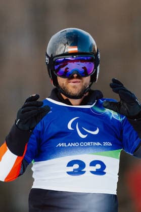 PARALYMPICS - Winter Paralympics Milano Cortina 2026 CORTINA D AMPEZZO,ITALY,13.MAR.26 - PARALYMPICS, SNOWBOARD - Paralympic Winter games, Winterspiele,Spiele, Summer games Milano Cortina 2026, banked slalom, men. Image shows Rene Eckhart (AUT).  GEPAxpictures xMatthiasxTrinkl