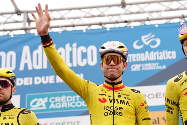 Van Aert Wout Of Team Visma Lease A Bike during the 184-kilometer Stage 5 of the Tirreno-Adriatico cycling race from Marotta-Mondolfo to Mombaroccio - Italy,- Friday, March 13, 2026. - cycling .  Copyright: xMassimoxPaolone LaPressex