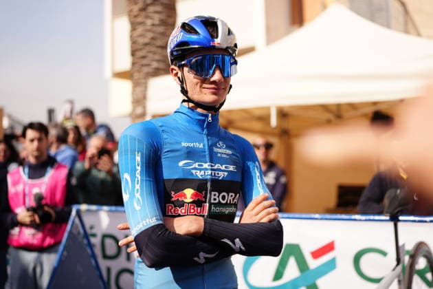 Pellizzari Giulio Of Red Bull - Bora - Hansgrohe during the 184-kilometer Stage 5 of the Tirreno-Adriatico cycling race from Marotta-Mondolfo to Mombaroccio - Italy,- Friday, March 13, 2026. - cycling .  Copyright: xMassimoxPaolone LaPressex