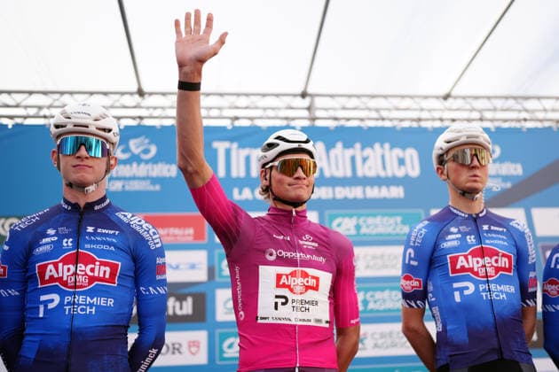 Van Der Poel Mathieu Of Alpecin-Premier Tech during the 184-kilometer Stage 5 of the Tirreno-Adriatico cycling race from Marotta-Mondolfo to Mombaroccio - Italy,- Friday, March 13, 2026. - cycling .  Copyright: xMassimoxPaolone LaPressex