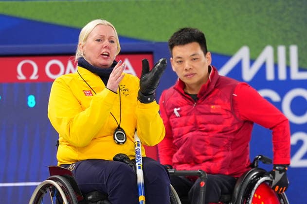 CORTINA, ITALY 20260313 Sweden s Kristina Ulander during the semi-final of the mixed curling between China and Sweden in the Paralympics at the Cortina Curling Olympic Stadium. *** The image is included in the SPORTS PACKAGE. For others PAYMENT IMAGE *** CORTINA ITALY x10500x *** CORTINA, ITALY 20260313 Sweden s Kristina Ulander during the semi final of the mixed curling between China and Sweden in the Paralympics at the Cortina Curling Olympic Stadium The image is included in the SPORTS PACKAGE For others PAYMENT IMAGE CORTINA ITALY x10500x  Copyright: xMagnusxLejhall ParasportxSverige TT TTx PARALYMPICS 2026 CURLING