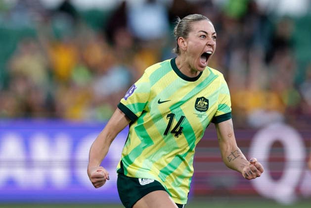 SOCCER ASIAN CUP MATILDAS DPR KOREA, Alanna Kennedy of Australia celebrates after scoring a goal during the AFC Women™s Asian Cup Quarter Final match between Australia and Democratic People s Republic of Korea (DPR) at HBF Park in Perth, Friday, March 13, 2026. ( NO ARCHIVING, EDITORIAL USE ONLY PERTH WESTERN AUSTRALIA AUSTRALIA  Copyright: xRICHARDxWAINWRIGHTx 20260313157328958390