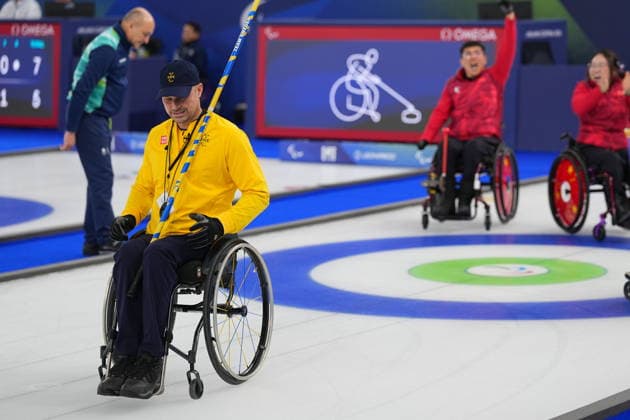 CORTINA, ITALY 20260313 Sweden s Viljo Petersson Dahl after losing in the semi-final of the mixed curling between China and Sweden in the Paralympics at the Cortina Curling Olympic Stadium. *** The image is included in the SPORTS PACKAGE. For others PAYMENT IMAGE *** CORTINA ITALY x10500x *** CORTINA, ITALY 20260313 Swedens Viljo Petersson Dahl after losing in the semi final of the mixed curling between China and Sweden in the Paralympics at the Cortina Curling Olympic Stadium The image is included in the SPORTS PACKAGE For others PAYMENT IMAGE CORTINA ITALY x10500x  Copyright: xMagnusxLejhall ParasportxSverige TT TTx PARALYMPICS 2026 CURLING