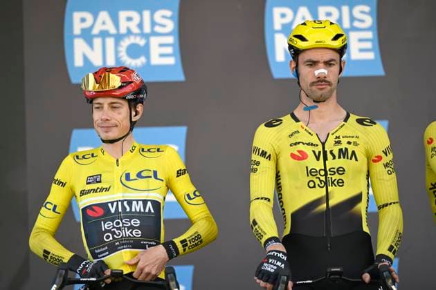 Paris Nice 2026 Stage 6 APT, FRANCE - MARCH 13 : Vingegaard Jonas (DEN) of Team Visma I Lease a Bike and Campenaerts Victor (BEL) of Team Visma I Lease a Bike during stage 6 of the 84th edition of Paris - Nice an UCI World Tour 2.UWT cycling road race stage for Men Elite of 179.3 km with start in Barbentane and finish in Apt on March 13, 2026 in Apt, France, 13 03 2026 ( Motordriver Guy De Vuyst - Apt France  Copyright: xNicoxVereeckenx