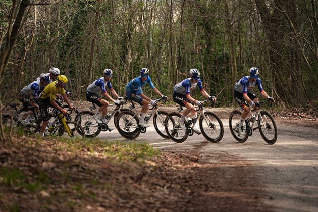 The race during the 184-kilometer Stage 5 of the Tirreno-Adriatico cycling race from Marotta-Mondolfo to Mombaroccio - Italy,- Friday, March 13, 2026. - cycling .  Copyright: xMarcoxAlpozzi LaPressex