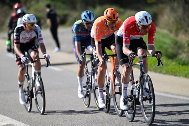 Paris Nice 2026 Stage 6 APT, FRANCE - MARCH 13 : Cras Steff (BEL) of Soudal Quick-Step, Arrieta Igor (ESP) of UAE Team Emirates - XRG, Tarling Joshua (GBR) of INEOS Grenadiers, Kluckers Arthur (LUX) of Tudor Pro Cycling Team during stage 6 of the 84th edition of Paris - Nice an UCI World Tour 2.UWT cycling road race stage for Men Elite of 179.3 km with start in Barbentane and finish in Apt on March 13, 2026 in Apt, France, 13 03 2026 ( Motordriver Guy De Vuyst - Apt France  Copyright: xNicoxVereeckenx