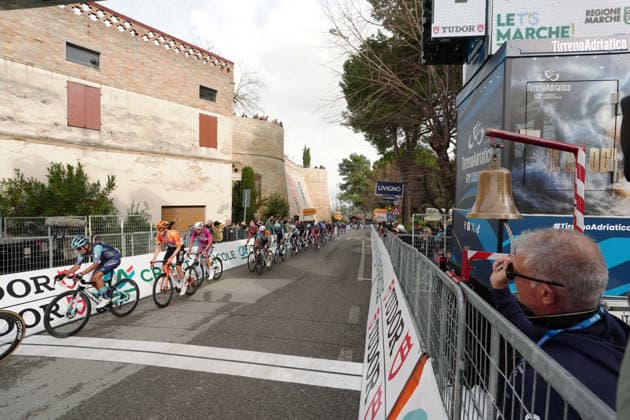 The race during the 184-kilometer Stage 5 of the Tirreno-Adriatico cycling race from Marotta-Mondolfo to Mombaroccio - Italy,- Friday, March 13, 2026. - cycling .  Copyright: xMassimoxPaolone LaPressex