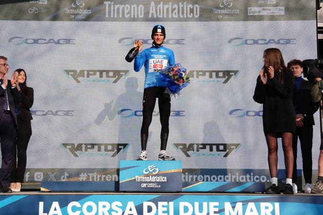 Del Toro Romero Isaac Of Uae Team Emirates Xrg during the 184-kilometer Stage 5 of the Tirreno-Adriatico cycling race from Marotta-Mondolfo to Mombaroccio - Italy,- Friday, March 13, 2026. - cycling .  Copyright: xMassimoxPaolone LaPressex