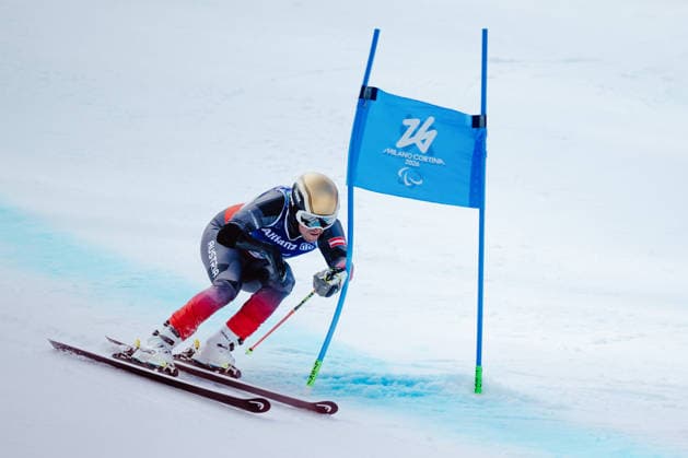 PARALYMPICS - Winter Paralympics Milano Cortina 2026 CORTINA D AMPEZZO,ITALY,13.MAR.26 - PARALYMPICS, ALPINE SKIING - Paralympic Winter games, Winterspiele,Spiele, Summer games Milano Cortina 2026, giant slalom, men. Image shows Manuel Rachbauer (AUT).  GEPAxpictures xMaticxKlansek