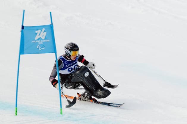 PARALYMPICS - Winter Paralympics Milano Cortina 2026 CORTINA D AMPEZZO,ITALY,13.MAR.26 - PARALYMPICS, SNOWBOARD - Paralympic Winter games, Winterspiele,Spiele, Summer games Milano Cortina 2026, banked slalom, men. Image shows Sebastian Rigby (AUT).  GEPAxpictures xMatthiasxTrinkl