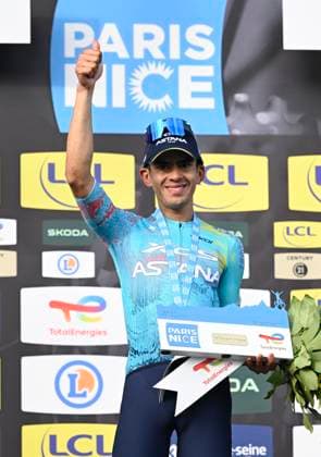 Paris Nice 2026 Stage 6 APT, FRANCE - MARCH 13 : Tejada Harold (COL) of XDS Astana Team pictured during the podium ceremony of stage 6 of the 84th edition of Paris - Nice an UCI World Tour 2.UWT cycling road race stage for Men Elite of 179.3 km with start in Barbentane and finish in Apt on March 13, 2026 in Apt, France, 13 03 2026 ( Motordriver Guy De Vuyst - Apt France  Copyright: xNicoxVereeckenx