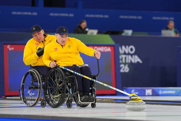 CORTINA, ITALY 20260313 The Swedish team prepares for the bronze medal match in mixed curling between South Korea and Sweden in the Paralympics at the Cortina Curling Olympic Stadium. *** The image is included in the SPORTS PACKAGE. For others PAID IMAGE *** CORTINA ITALY x10500x *** CORTINA, ITALY 20260313 The Swedish team prepares for the bronze medal match in mixed curling between South Korea and Sweden in the Paralympics at the Cortina Curling Olympic Stadium The image is included in the SPORTS PACKAGE For others PAID IMAGE CORTINA ITALY x10500x  Copyright: xMagnusxLejhall ParasportxSverige TT TTx PARALYMPICS 2026 CURLING
