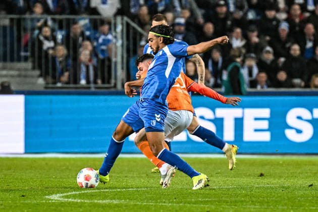 Soccer I Men I Season 2025 2026 I 2 Bundesliga I 26 Matchday I 1 FC Magdeburg SV Darmstadt 98 I 13 03 2026 Duel Rayan Ghrieb 29, 1 FC Magdeburg vs Marco Richter 23, SV Darmstadt 98 Magdeburg Avnet Arena Heinz Krügel Platz 1 Sachsen Anhalt Germany Copyright: xLobeca InesxHähnelx