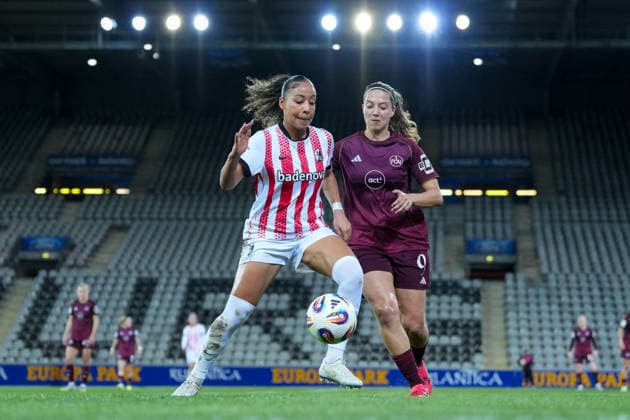 Nicole Ojukwu SC Freiburg, 06 in duel with Laura Miller 1 FC Nürnberg, 09 , Germany, Soccer, GooglePixel Womens Bundesliga, 20 Matchday, 2025 2026, SC Freiburg vs 1 FC Nürnberg, 13 03 2026, Dreisamstadion, Freiburg, Germany DFB REGULATIONS PROHIBIT ANY USE OF PHOTOGRAPHS AS IMAGE SEQUENCES AND OR QUASI VIDEO Freiburg Dreisamstadion Baden Wuerttemberg Germany Copyright: xArnexAmbergx
