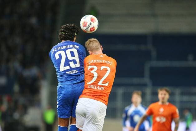 Magdeburg, Saxony-Anhalt, Germany, 13 03 2026 Avnet Arena 26 Matchday, Season 2025 26, 2 Soccer Bundesliga 1 FC Magdeburg Darmstadt 98 Rayan Ghrieb 29, 1 FC Magdeburg and Fabian Holland 32, SV Darmstadt 98 Copyright: xdtsxNachrichtenagenturx dts_110627