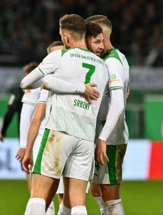 13 03 2026 Soccer Season 2025 2026 2 Soccer Bundesliga 26 Matchday SpVgg Greuther Fürth Kleeblatt SGF SV Elversberg SVE Sportfoto Zink xwoxzix DFL regulations prohibit any use of photographs as image sequences and or quasi video only for editorial use Torjubel Jubel Freude nach Treffer Torschuß zum 1 0 durch Branimir Hrgota 10, SpVgg Greuther Fürth