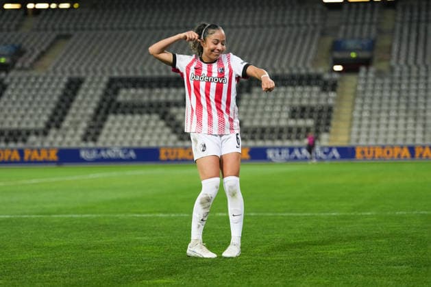Google Pixel Womens Bundesliga SC Freiburg vs 1 FC Nürnberg, 13 03 2026 Goal celebration for 1 0 by Nicole Ojukwu SC Freiburg, 6 Google Pixel Womens Bundesliga SC Freiburg vs 1 FC Nürnberg, Dreisamstadion, 13 03 2026 DFB DFL REGULATIONS PROHIBIT ANY USE OF PHOTOGRAPHS AS IMAGE SEQUENCES AND OR QUASI VIDEO Copyright: xBEAUTIFULxSPORTS Boscox