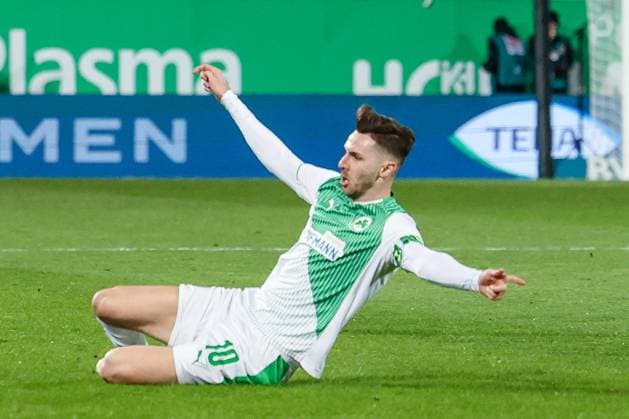 Branimir Hrgota 10 Spvgg Greuther Fuerth celebrates after his goal for 1 0, Spvgg Greuther Fuerth vs SV Elversberg Football, Men, 2 Bundesliga, Season 2025 2026, Second round, Matchday 26, 13 03 2026 DFB regulations prohibit any use of photographs as image sequences and or quasi video Fuerth Bayern Germany Copyright: xkolbert-press MartinxAgüerax