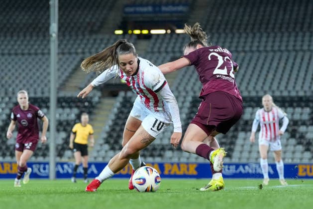 Selina Vobian SC Freiburg, 10 in duel with Julia Pollak 1 FC Nürnberg, 22 , Germany, Soccer, GooglePixel Womens Bundesliga, Matchday 20, 2025 2026, SC Freiburg vs 1 FC Nürnberg, 13 03 2026, Dreisamstadion, Freiburg, Germany DFB REGULATIONS PROHIBIT ANY USE OF PHOTOGRAPHS AS IMAGE SEQUENCES AND OR QUASI VIDEO Freiburg Dreisamstadion Baden Wuerttemberg Germany Copyright: xArnexAmbergx