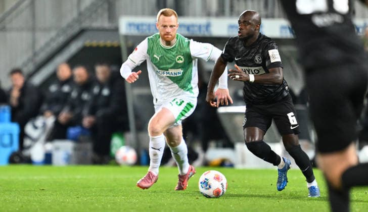 13 03 2026 Soccer Season 2025 2026 2 Soccer Bundesliga 26 Matchday SpVgg Greuther Fürth Kleeblatt SGF SV Elversberg SVE Sportfoto Zink xwoxzix DFL regulations prohibit any use of photographs as image sequences and or quasi video only for editorial use Paul Will 13, SpVgg Greuther Fürth Lukasz Poreba 8, SV Elversberg