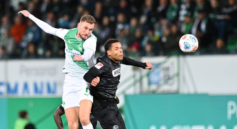 13 03 2026 Soccer Season 2025 2026 2 Soccer Bundesliga 26 Matchday SpVgg Greuther Fürth Kleeblatt SGF SV Elversberg SVE Sportfoto Zink xwoxzix DFL regulations prohibit any use of photographs as image sequences and or quasi video only for editorial use Dennis Srbeny 7, SpVgg Greuther Fürth Jan Gyamerah 30, SV Elversberg