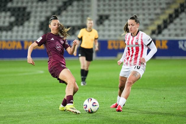 Google Pixel Womens Bundesliga SC Freiburg vs 1 FC Nürnberg, 13 03 2026 duel between Julia Pollak 1 FC Nürnberg, 22 and Selina Vobian SC Freiburg, 10 Google Pixel Womens Bundesliga SC Freiburg vs 1 FC Nürnberg, Dreisamstadion, 13 03 2026 DFB DFL REGULATIONS PROHIBIT ANY USE OF PHOTOGRAPHS AS IMAGE SEQUENCES AND OR QUASI VIDEO Copyright: xBEAUTIFULxSPORTS Boscox