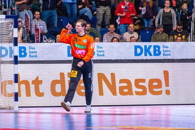 Joel Birlehm TSV Hannover Burgdorf, No. 35 v l , TSV Hannover Burgdorf green against HSV Hamburg white on matchday 25 of the 2025 2026 season in the DAIKIN Handball Bundesliga 13 03 2026, ZAG Arena Hannover, GER , Copyright: xJanxGuentherx xTSVxHannover-Burgdorfx