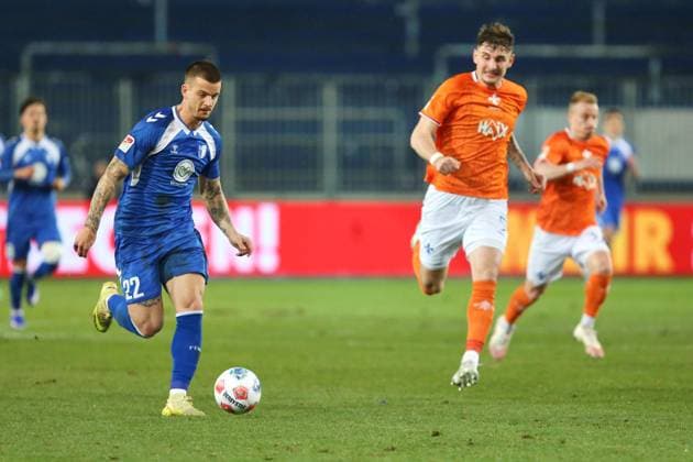 Magdeburg, Saxony-Anhalt, Germany, 13 03 2026 Avnet Arena 26 Matchday, Season 2025 26, 2 Soccer Bundesliga 1 FC Magdeburg Darmstadt 98 Mateusz Zukowski 22, 1 FC Magdeburg and Matej Maglica 5, SV Darmstadt 98 Copyright: xdtsxNachrichtenagenturx dts_110638