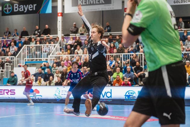 Christian Simonsen TSV Bayer Dormagen, 20 on a save TSV Dormagen vs TV 05 07 Huettenberg, Handball, 2 HBL, Matchday 24, Season 2025 26, 13 03 2026, TSV Dormagen vs TV 05 07 Huettenberg, Handball, 2 HBL, Matchday 24, Season 2025 26, 13 03 2026 Dormagen Copyright: xEibner-Pressefoto LukasxBaldygax EP_LBA