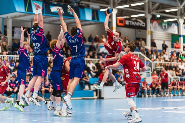 Paul Ohl TV 05 07 Huettenberg, 10 on jump shot TSV Dormagen vs TV 05 07 Huettenberg, Handball, 2 HBL, 24 Matchday, Season 2025 26, 13 03 2026, TSV Dormagen vs TV 05 07 Huettenberg, Handball, 2 HBL, 24 Matchday, Season 2025 26, 13 03 2026 Dormagen Copyright: xEibner-Pressefoto LukasxBaldygax EP_LBA