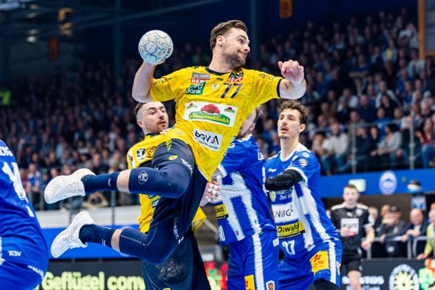 13 03 2026, GER, Handball, Men, Season 25 26, Daikin 1 Bl, 25 Matchday, ThSV Eisenach Rhein Neckar Loewen Dani Baijens Rhein Neckar Loewen 99817 Eisenach Werner Assmann Halle Am Sportp Thueringen Germany
