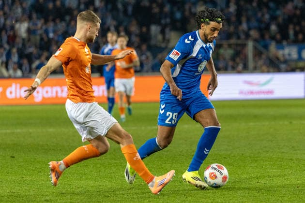 Germany, 2 Bundesliga, Season 2025 2026, Matchday 26, Avnet Arena, 1 FC Magdeburg vs SV Darmstadt 98, Ghrieb Rayan 1 FC Magdeburg, 29 in duel against Nürnberger Fabian SV Darmstadt 98, 15 Copyright: xMichellexLukax