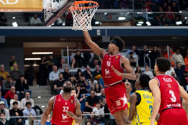 Zach Leday (Olimpia Milano) shoots during the match during EA7 Emporio Armani Milano vs Maccabi Tel Aviv, Basketball Euroleague match in Assago (MI), Italy, March 13 2026  Copyright: xSaraxAngelica IPAxSportx xipa-agency.netx xx IPA_72832336 IPA_Agency_IPA72832336