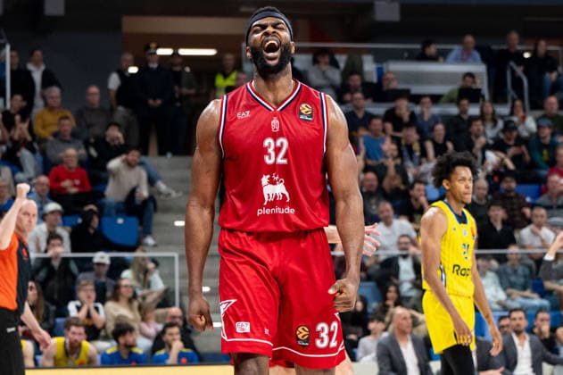 BASKET - Euroleague - EA7 Emporio Armani Milano vs Maccabi Tel Aviv Josh Nebo (Olimpia Milano) celebrates after scoring during EA7 Emporio Armani Milano vs Maccabi Tel Aviv, Basketball Euroleague match in Assago (MI), Italy, March 13 2026 Assago (MI) Italy  Copyright: xIPAxSport ABACAx