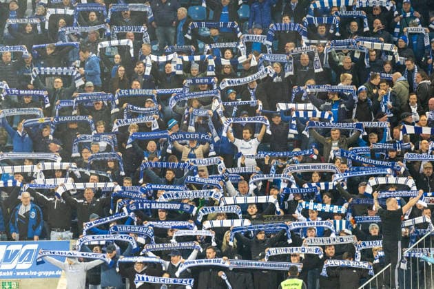 Germany, 2 Bundesliga, Season 2025 2026, Matchday 26, Avnet Arena, 1 FC Magdeburg vs SV Darmstadt 98, Fans with scarf Copyright: xMichellexLukax