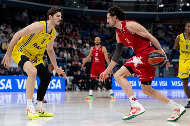 BASKET - Euroleague - EA7 Emporio Armani Milano vs Maccabi Tel Aviv Leandro Bolmaro (Olimpia Milano) In action against Roman Sorkin (Maccabi Tel Aviv) during EA7 Emporio Armani Milano vs Maccabi Tel Aviv, Basketball Euroleague match in Assago (MI), Italy, March 13 2026 Assago (MI) Italy  Copyright: xIPAxSport ABACAx