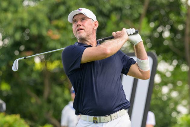 March 14, 2026, Singapore, Ingapore, Singapore: Englands, Lee WESTWOOD tees off on the 8th hole. LIV Golf Round 3 Singapore Singapore Singapore - ZUMAr144 20260314_zap_r144_026 Copyright: xJaynexRussellx