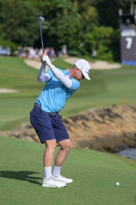 March 14, 2026, Singapore, Ingapore, Singapore: Zimbabwean player Scott VINCENT hits off the fairway on the 7th hole LIV Golf Round 3 Singapore Singapore Singapore - ZUMAr144 20260314_zap_r144_035 Copyright: xJaynexRussellx