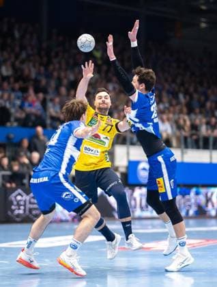 DAIKIN HBL HANDBALL MENS 1 BL 25 GAME DAY THSV EISENACH RHEIN NECKAR LÖWEN FOR EDITORIAL PURPOSES ONLY p 13 03 2026 Eisenach DAIKIN HBL Handball 1 Bundesliga Men Season 2025 2026 25 Matchday Werner Assmann Halle ThSV Eisenach Rhein Neckar Löwen in photo Stephan Seitz 44 ThSV Eisenach and Philipp Meyer 27 ThSV Eisenach in duel with Dani Baijens 77 Rhein Neckar Löwen Germany Thuringia Eisenach Copyright SaschaxFromm Copyright: SaschaxFromm doc84yt6vhc2b61fo6nfcka ,EDITORIAL USE ONLY Copyright: SaschaxFromm